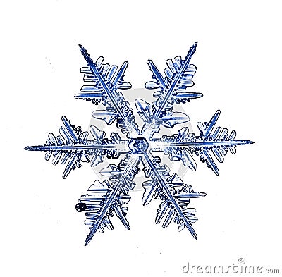 Natural crystal snowflake macro piece of ice Stock Photo