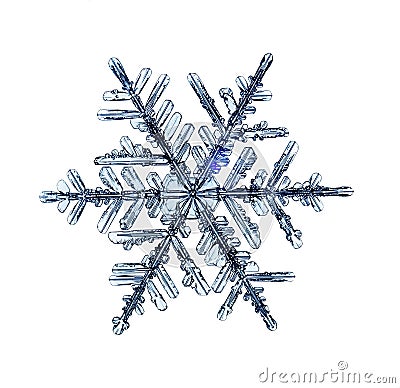 Natural crystal snowflake macro piece of ice Stock Photo