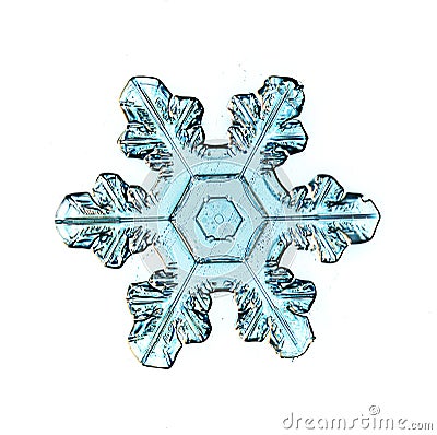 Natural crystal snowflake macro piece of ice Stock Photo