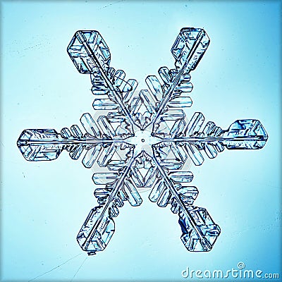 Natural crystal snowflake macro piece of ice Stock Photo