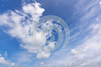 Natural daylight Blue sky and white clouds in good weather summer sunny day Stock Photo