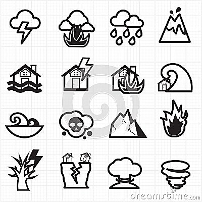 Natural disaster icons vector Vector Illustration