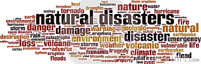 Natural disasters word cloud Vector Illustration
