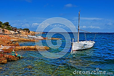 Punta de Sa Pedrera coast in Formentera, Balearic Islands, Spain Stock Photo