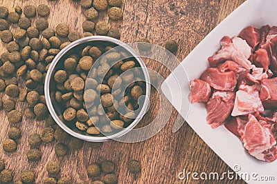 Natural and dry dog`s food Stock Photo