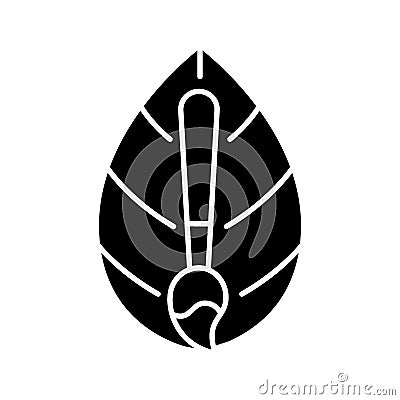 Natural dye textile black glyph icon Vector Illustration