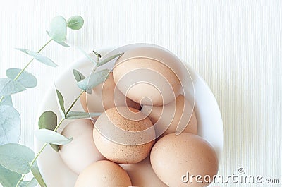 Natural Easter composition with eggs Stock Photo