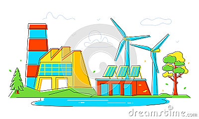Natural energy and ecology - modern flat design style illustration Vector Illustration