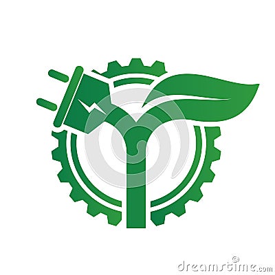 Natural energy plug for Ecology and Environmental Help The World With Eco-Friendly Ideas Vector Illustration