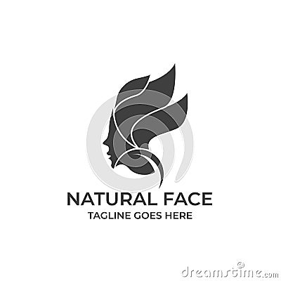 Natural Face Design silhouette concept Illustration Vector Template Stock Photo