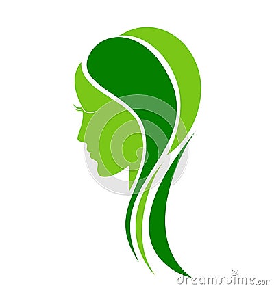 Natural face fashion woman logo Vector Illustration