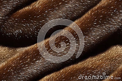 Natural fluffy fur fabric texture background. Folded faux beige fur textile seamless pattern and fragment white wool Stock Photo