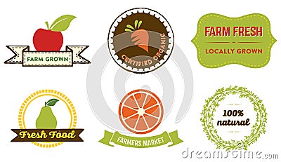 Natural Food badges Vector Illustration