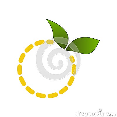 Natural food element logo lemon illustration Cartoon Illustration