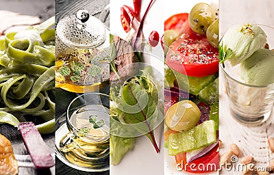 Natural food (in green colors) Stock Photo