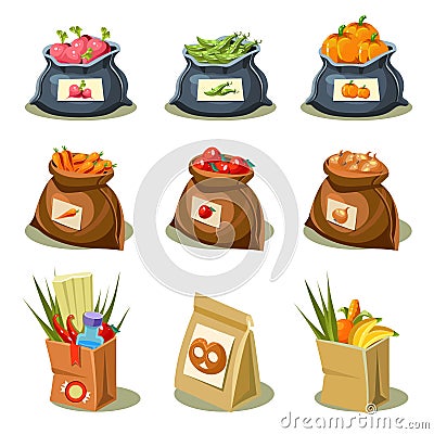 Natural Food is Very Good Organic Vegetables Vector Illustration