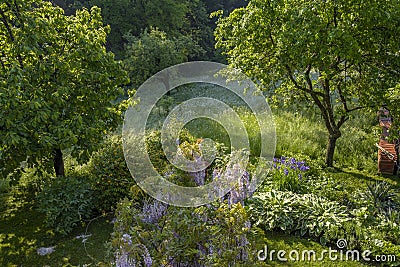 Natural garden scenery in spring Stock Photo