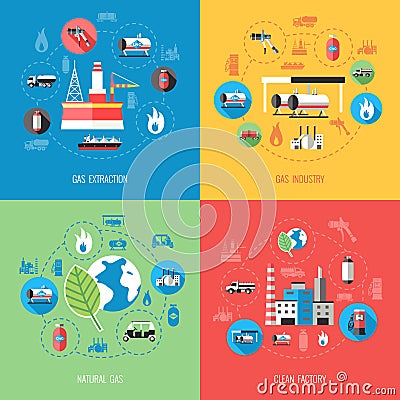 Natural Gas Industry Concept Vector Illustration