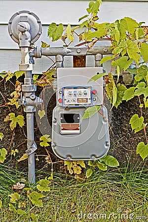 Natural gas meter Stock Photo