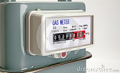 Natural Gas meter close up Stock Photo