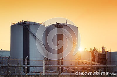 Natural Gas storage tanks Stock Photo