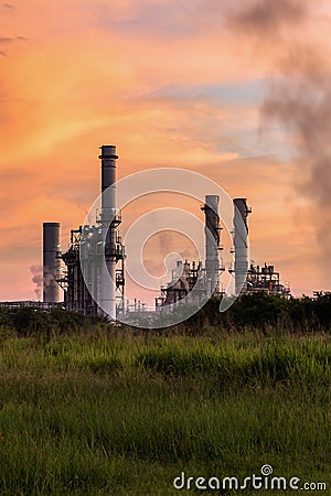 Natural gas turbine electric power plant support factory in AMATA NAKORN INDUSTRIAL ESTATE Stock Photo