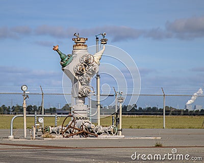 Natural gas wellhead groningen netherlands Stock Photo