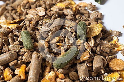 Natural grain sportive muesli background. for horse. macro Stock Photo