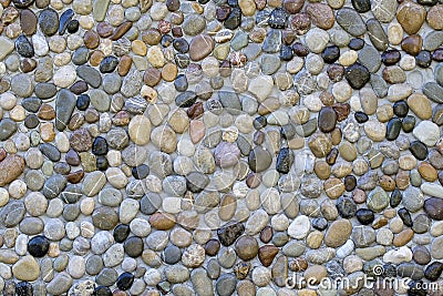 Natural gravel packing texture background, pebble wall Stock Photo