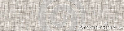 Natural Gray French Linen Texture Border Background. Old Ecru Flax Fibre Seamless Pattern. Organic Yarn Close Up Weave Vector Illustration