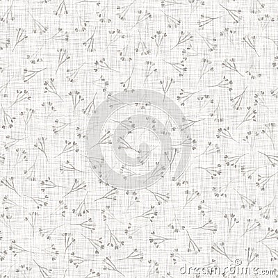 Natural gray french woven linen texture background. Old ecru flax leaf stripe seamless pattern. Organic french farmhouse Stock Photo