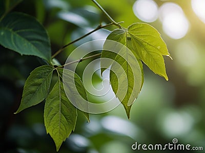 Natural green leaves plants using as spring background cover page greenery environment ecology wallpaper Stock Photo