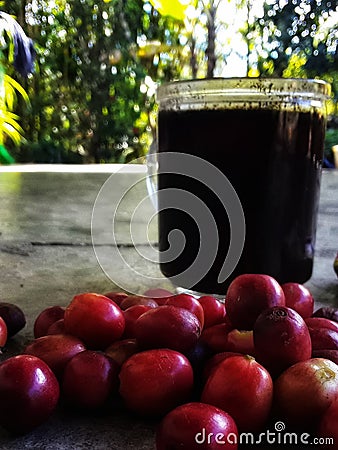 natural ground coffee made by the people of eastern Indonesia Stock Photo