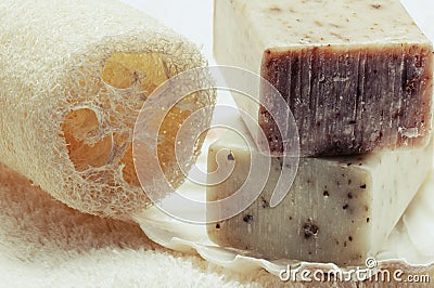 Natural handmade soap Stock Photo