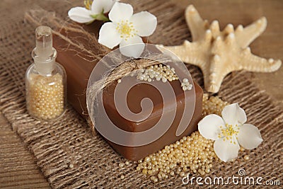 Natural handmade soap. Spa Stock Photo