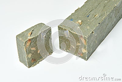 Natural handmade soap on a white background. Stock Photo