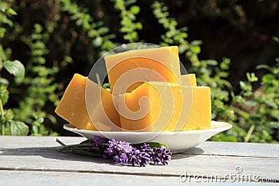 Natural handmade soaps Stock Photo