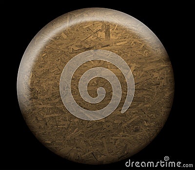 Natural hardboard button Stock Photo