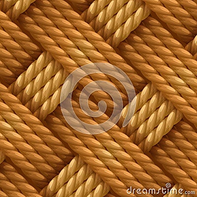 Natural Hemp Rope, Manila Rope ,Jute Rope weaving pattern wicker background vector illustration Vector Illustration