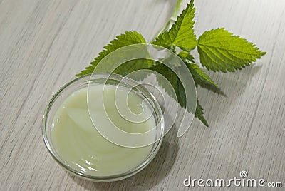 Natural herbal nettle hair balm Stock Photo