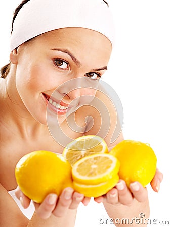 Natural homemade fruit facial masks . Stock Photo