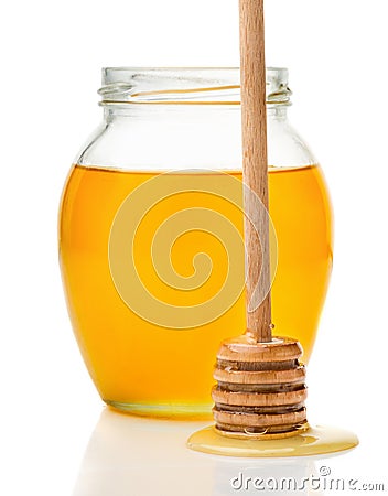 Natural honey in a glass ja Stock Photo