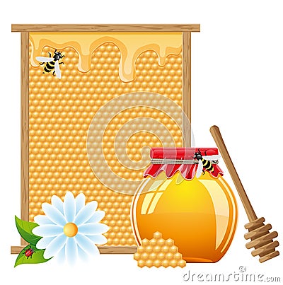 Natural honey vector illustration Vector Illustration