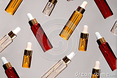 Natural hyaluronic serum on trendy abstrac background. Natural materials and skin care concept. Horizontal viewNatural hyaluronic Stock Photo