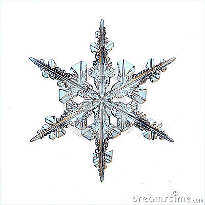 Natural ice crystal snowflake Stock Photo