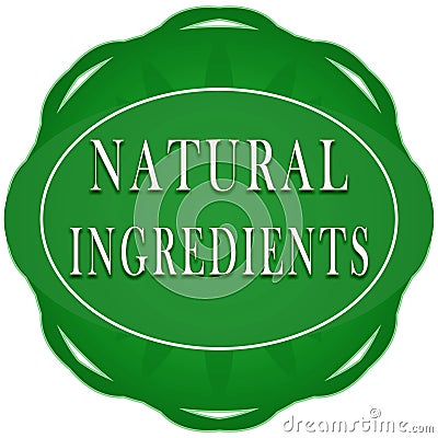 Natural ingredients label Stock Photo