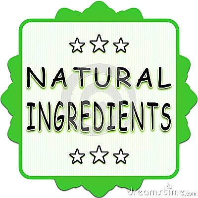 Natural ingredients label Stock Photo