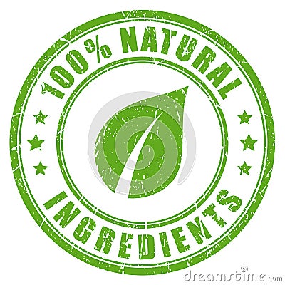 Natural ingredients rubber stamp Vector Illustration