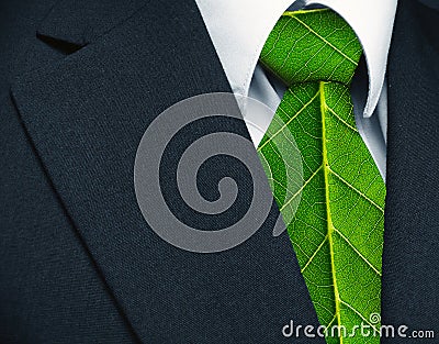 Eco future concept. Green-powered business suit Stock Photo