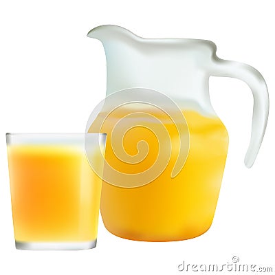 Natural juice in a glass Vector Illustration